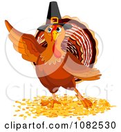 Poster, Art Print Of Thanksgiving Turkey Bird Pointing