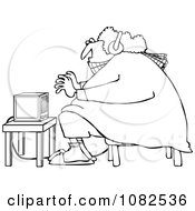 Poster, Art Print Of Outlined Cold Woman Wearing Bunny Slippers And Muffs By A Space Heater