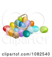 Poster, Art Print Of 3d Dyed Easter Eggs And A Basket