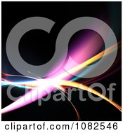 Poster, Art Print Of Bright Colorful Fractals Curving On Black
