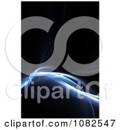 Clipart Blue Fractal Curving On Black Royalty Free Illustration