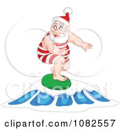 Poster, Art Print Of Santa Surfing On A Wave