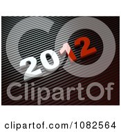Clipart 3d White And Red 2012 Over Stripes Royalty Free CGI Illustration
