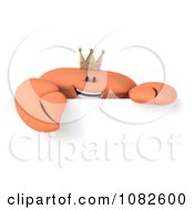 Clipart 3d King Crab With A Sign 1 Royalty Free CGI Illustration