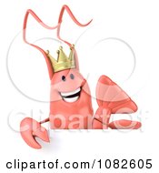 Clipart 3d King Shrimp With A Sign 1 Royalty Free CGI Illustration by Julos
