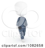 Poster, Art Print Of 3d Ivory Man Walking With A Pedometer