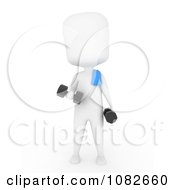 Poster, Art Print Of 3d Ivory Man Doing Alternating Bicep Curls With Dumbbells