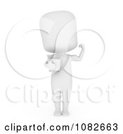 Poster, Art Print Of 3d Flexing Ivory Man Holding Milk