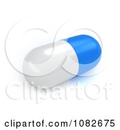 Clipart 3d Blue And White Pill Capsule Royalty Free CGI Illustration