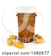 Poster, Art Print Of 3d Bottle Of Rx Pills