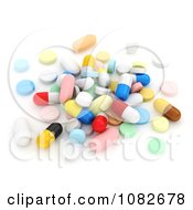 Poster, Art Print Of 3d Pile Of Pills