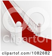 Poster, Art Print Of 3d Red Carpet Leading To A Staircase