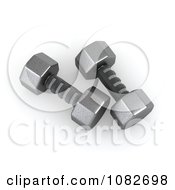 Poster, Art Print Of 3d Iron Dumbbells