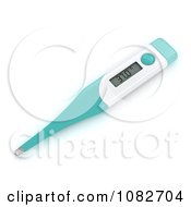 Poster, Art Print Of 3d Turquoise Digital Thermometer