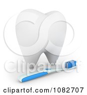Clipart 3d White Human Tooth And Brush Royalty Free CGI Illustration by BNP Design Studio