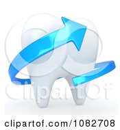 Poster, Art Print Of 3d Human Tooth With A Blue Arrow