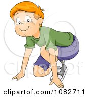 Clipart Boy Prepared To Sprint Royalty Free Vector Illustration