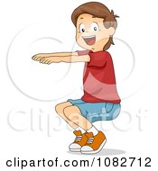 Clipart Boy Squatting Royalty Free Vector Illustration