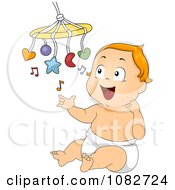 Poster, Art Print Of Baby Playing With A Mobile Toy
