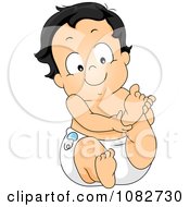 Poster, Art Print Of Baby Boy Playing With His Foot