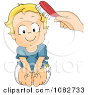 Clipart Hand Brushing A Baby Boys Hair Royalty Free Vector Illustration