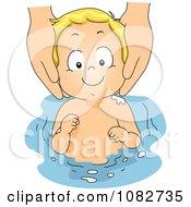 Poster, Art Print Of Hands Washing A Babys Hair