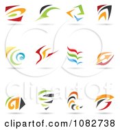 Abstract Spiral And Swoosh Logos