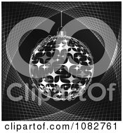 Clipart Grayscale Sparkling Christmas Bauble Background Royalty Free Vector Illustration