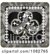 Clipart Club Playing Card Suit With Diamonds And Rays Royalty Free Vector Illustration