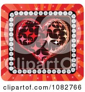 Clipart Heart Playing Card Suit With Diamonds And Rays Royalty Free Vector Illustration