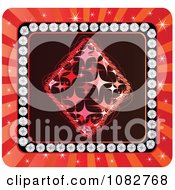 Clipart Diamond Playing Card Suit With Diamonds And Rays Royalty Free Vector Illustration