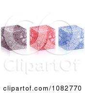 Poster, Art Print Of 3d Purple Pink And Blue Stone Boxes