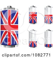 Poster, Art Print Of 3d Uk Flag Batteries At Different Charge Levels