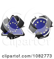 Poster, Art Print Of Triangle And Round European Flag Recycle Icons
