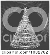 Clipart Silver Christmas Tree Background Royalty Free Vector Illustration