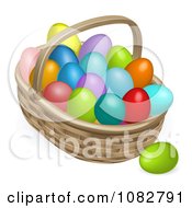 Poster, Art Print Of 3d Basket And Colorful Easter Eggs