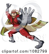 Poster, Art Print Of Fighting Super Hero Man In A Red Suit