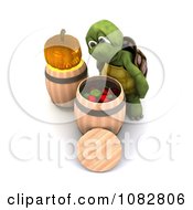 Poster, Art Print Of 3d Tortoise Bobbing For Apples