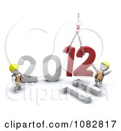 Poster, Art Print Of 3d White Characters Constructing 2012