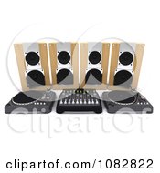 Poster, Art Print Of 3d Turntable And Dj Music Desk