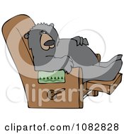 Poster, Art Print Of Lazy Bear Relaxing In A Recliner Chair