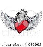 Red Winged Heart Smoke Or Gray Flames