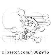 Poster, Art Print Of Outlined Boy Getting Hit With Dodgeballs