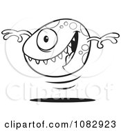 Clipart Outlined Bouncing Monster Ball Royalty Free Vector Illustration