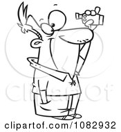 Clipart Outlined Man Using A Video Camera Royalty Free Vector Illustration