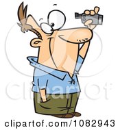Clipart Man Using A Home Video Camera Royalty Free Vector Illustration