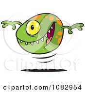 Clipart Green Bouncing Monster Ball Royalty Free Vector Illustration