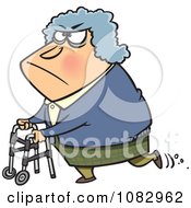 Poster, Art Print Of Grouchy Granny Using Her Walker
