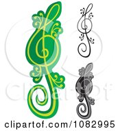 Green And Black Lizard Treble Clef Notes