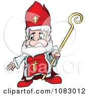 Poster, Art Print Of Saint Nicholas Holding A Staff